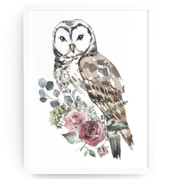 Other - Owl Watercolor Illustration Wall Art Print Poster Portrait Unframed